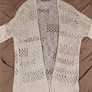 Open-Knit Cream Sweater